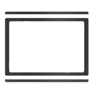 Black laptop frame with three rectangular parts.