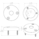 Technical drawing of circular mounting bracket.