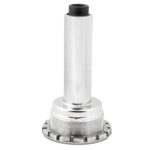 Silver metal spindle with black top component