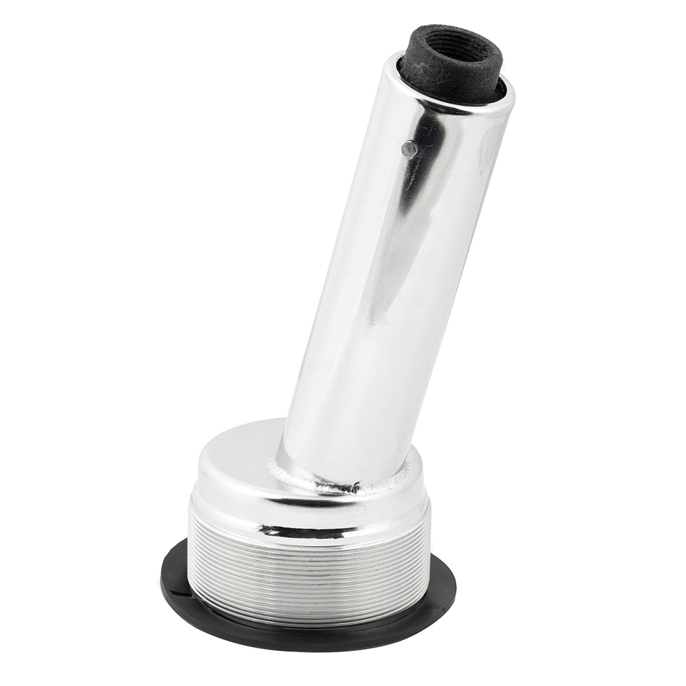 Chrome threaded tube with black rubber tip