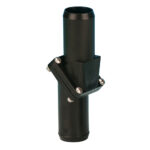 Black plastic adjustable pipe connector with screws