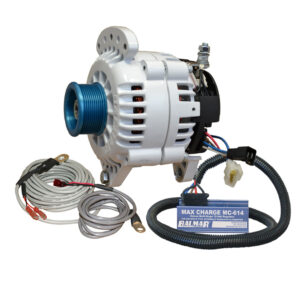 Marine alternator with cables and regulator