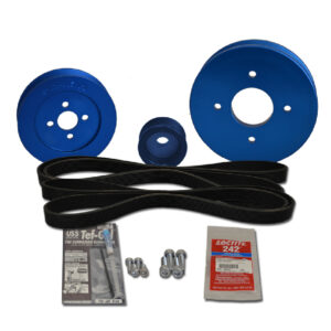 Automotive engine pulley kit with accessories