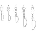 Five fishing snap swivels increasing in size