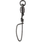 Black fishing swivel with snap lock