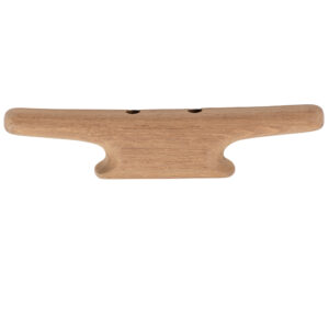 Wooden boat cleat for rope securing