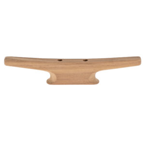 Wooden boat cleat, top view, isolated on white