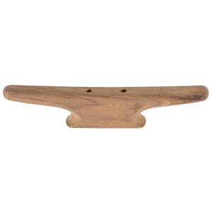 Wooden boat cleat for rope fastening