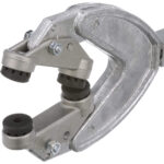 Close-up of metal welding clamp tool