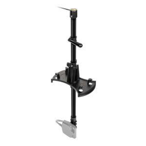 Black adjustable trolling motor mount component.