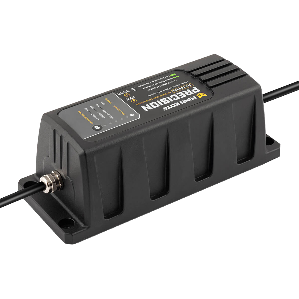 Precision battery charger with cable and indicator lights.