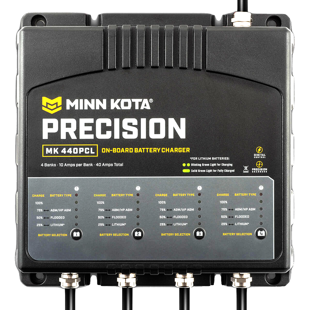Minn Kota MK 440PCL battery charger front view.