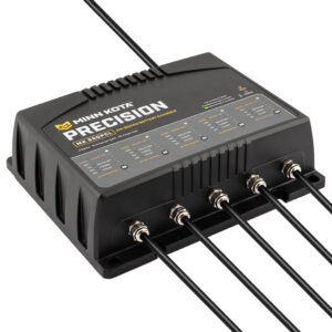 Minn Kota Precision battery charger with multiple connections.
