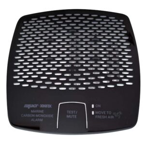 Marine carbon monoxide alarm with test button