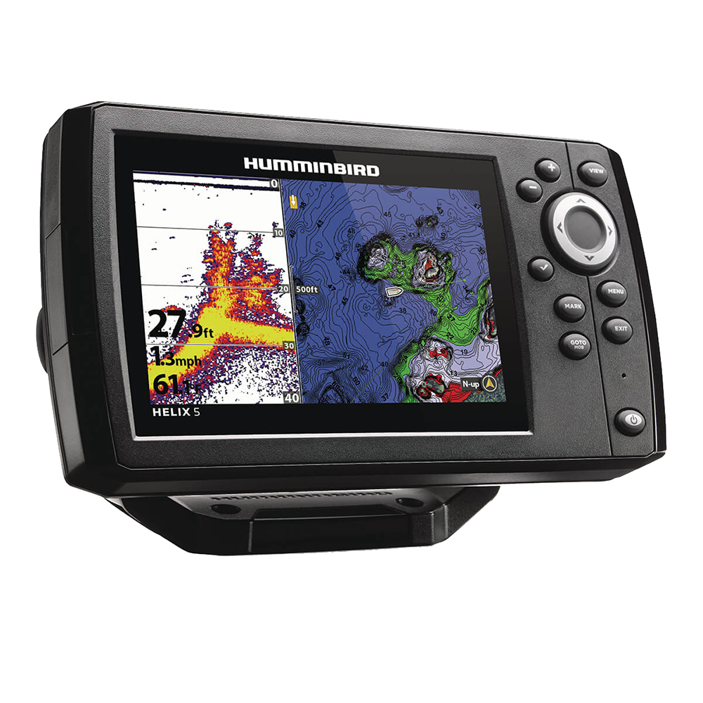 Humminbird Helix 5 fish finder GPS screen display