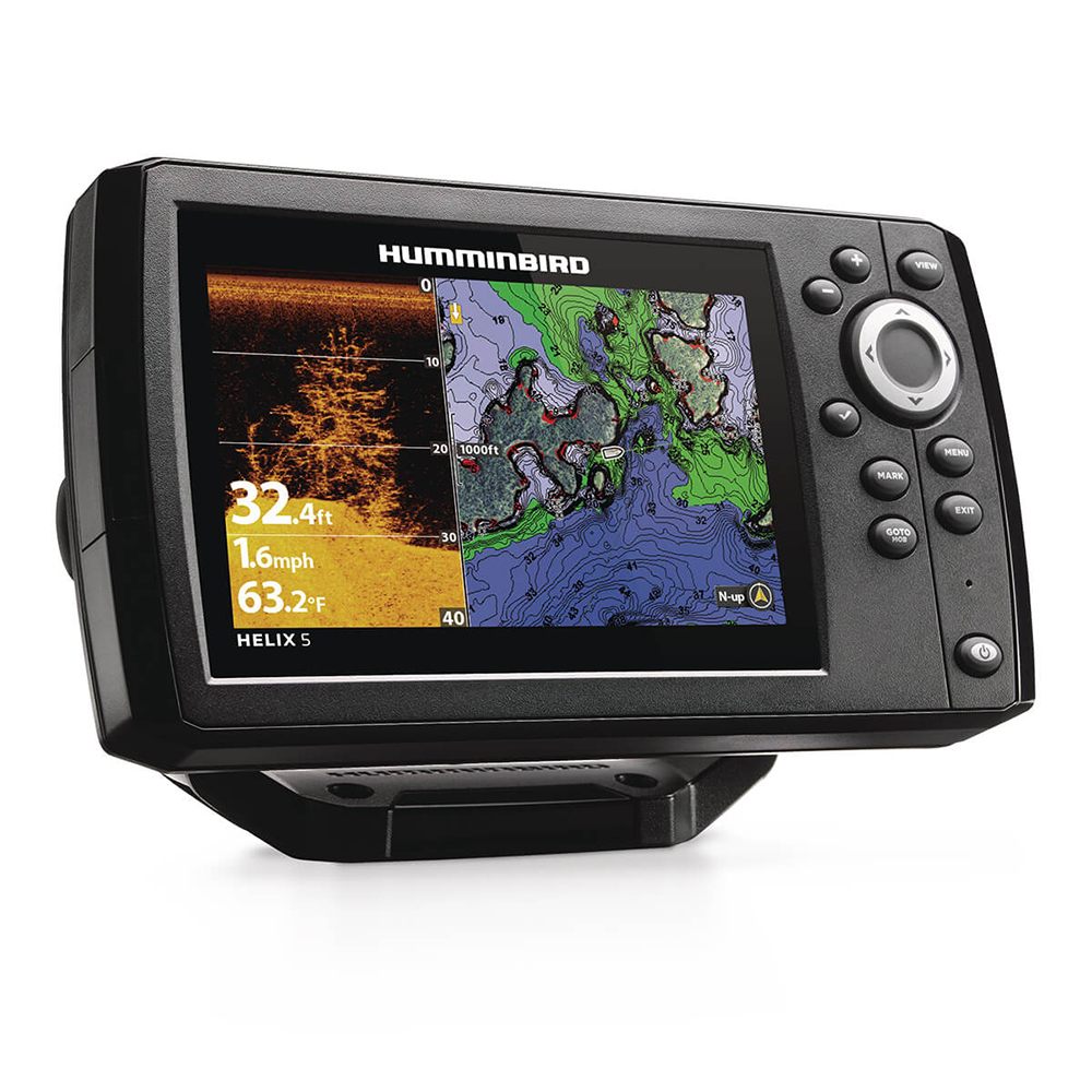 Fishfinder with GPS mapping and sonar display