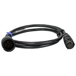 Coiled black cable with multiple-pin connectors.