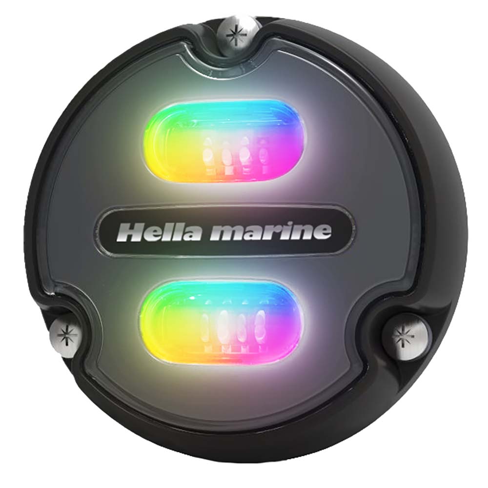 Colorful marine LED light with rainbow hues.