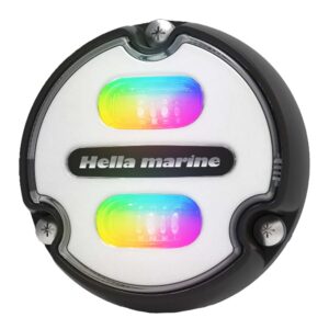 Hella marine LED light with rainbow colors.