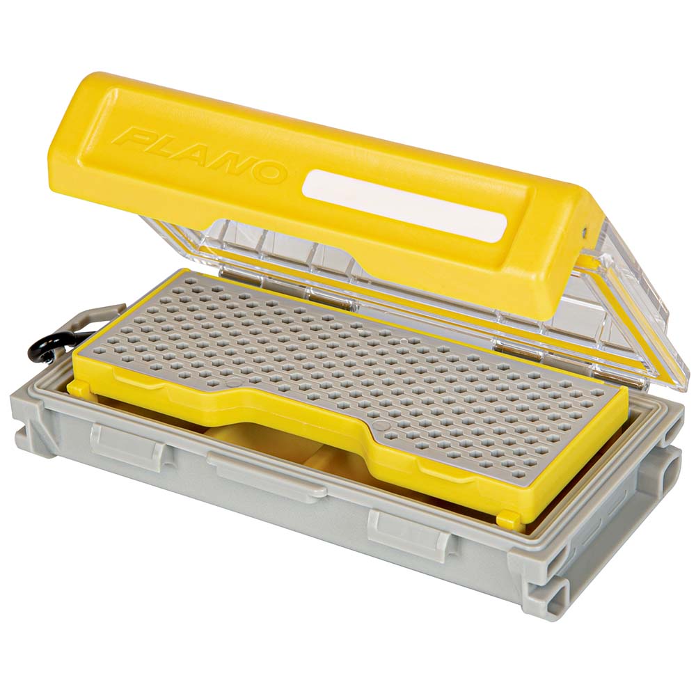 Yellow beetle storage box with perforated tray