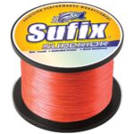 Sufix Superior fishing line spool, high tensile strength.
