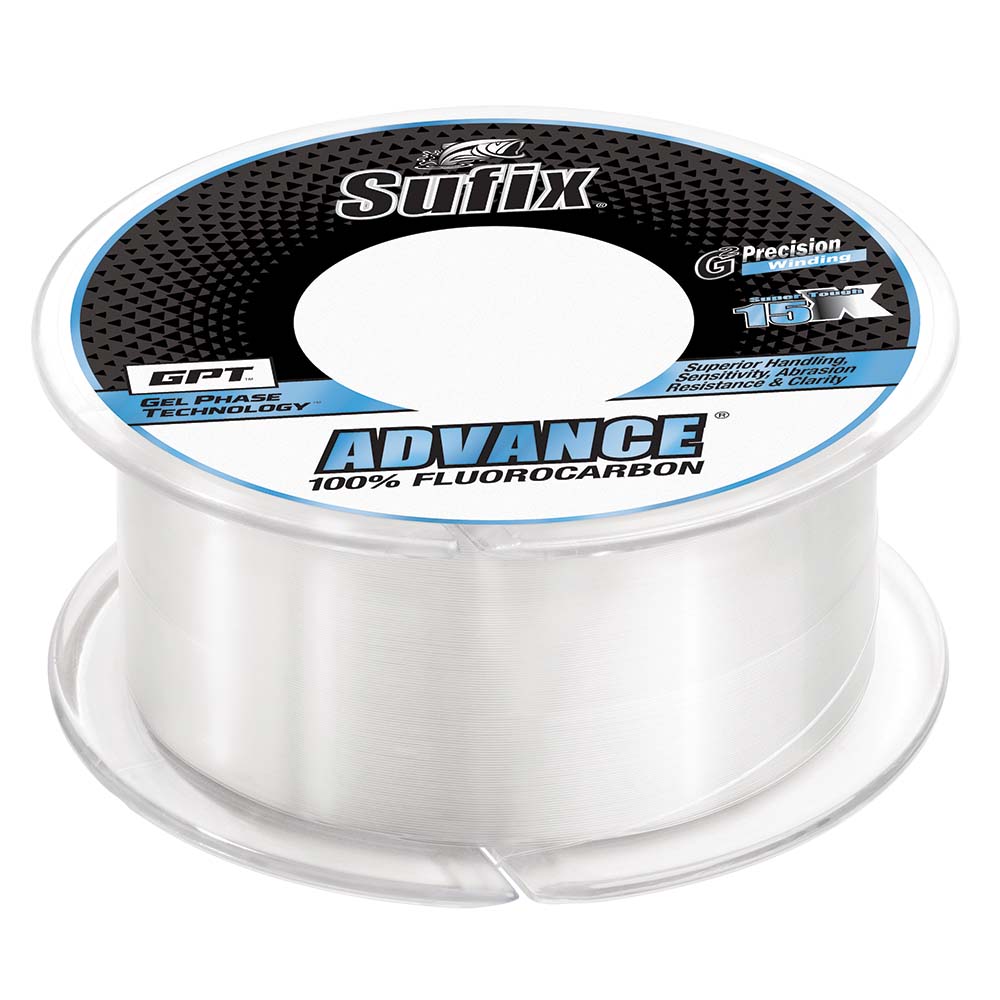 Sufix Advance fluorocarbon fishing line spool.