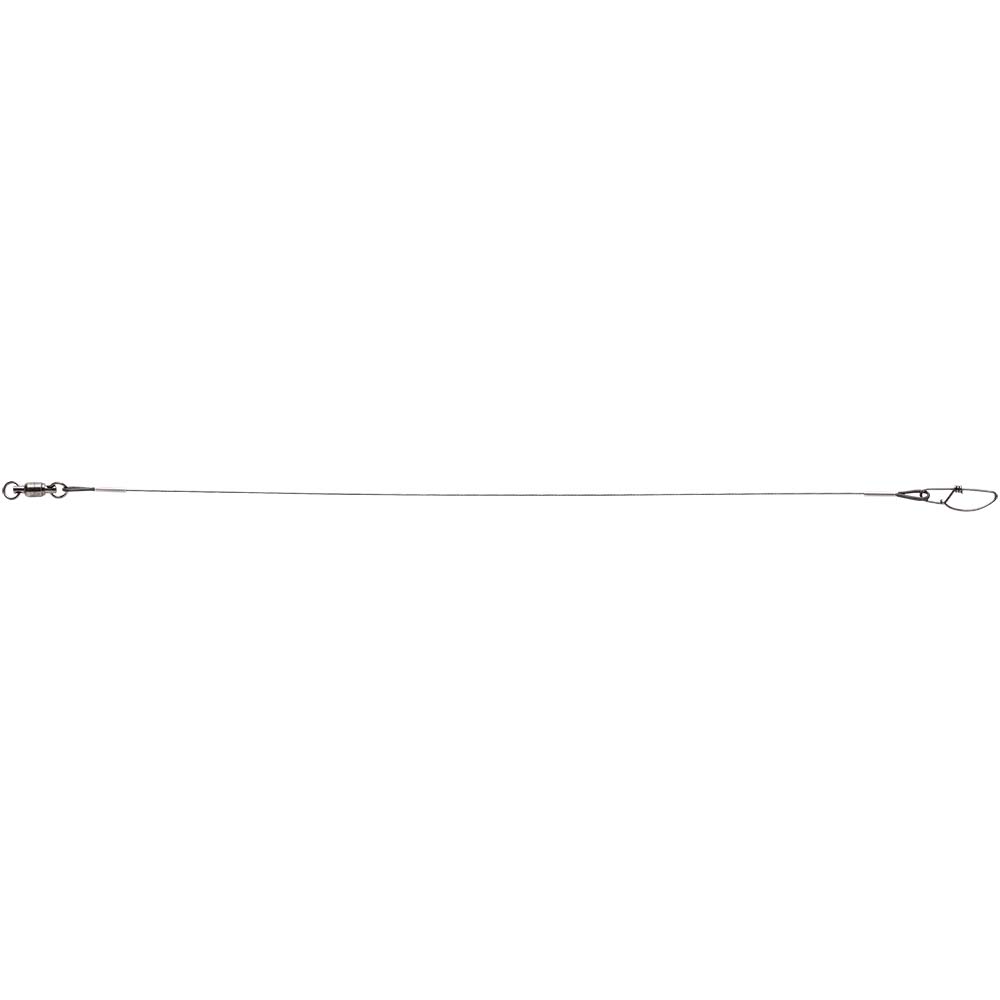 Fishing wire leader with snap swivel attachment.