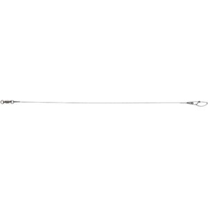 Fishing wire leader with swivel and snap clasp.