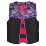 Colorful life jacket with logo for watersports.