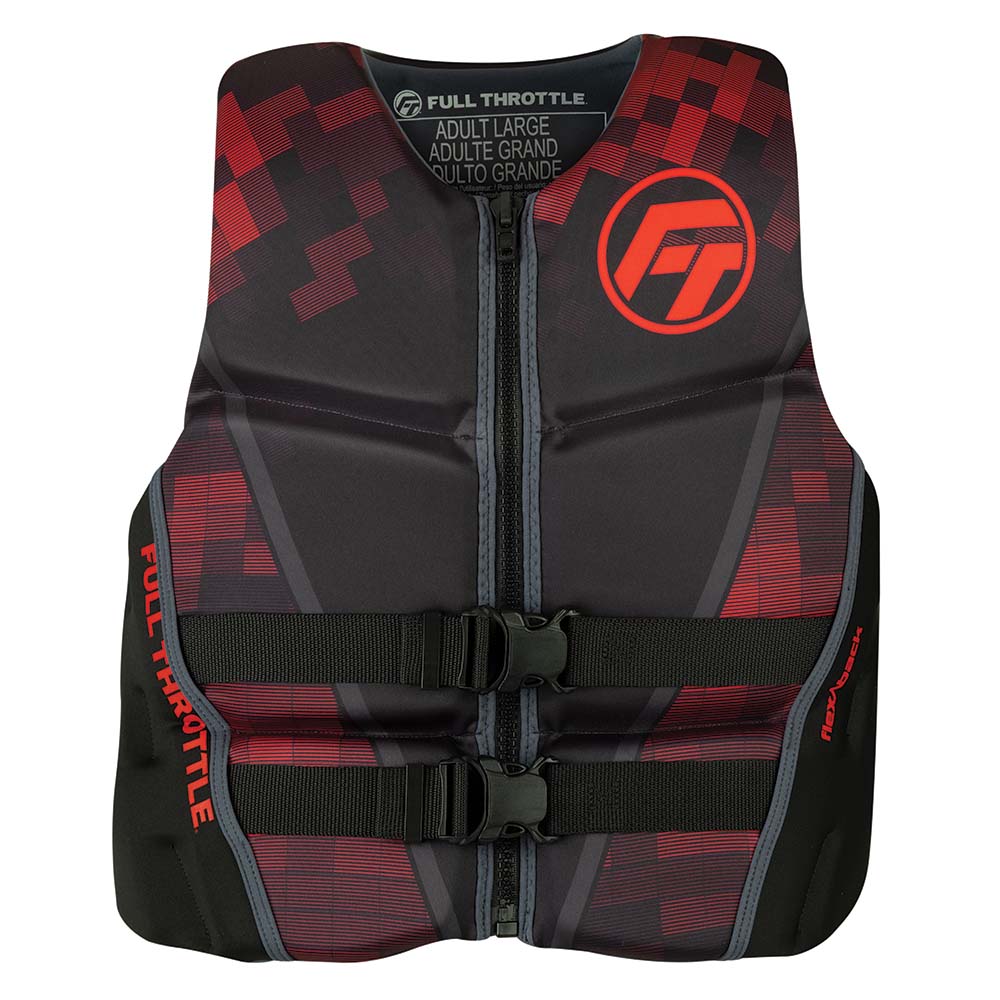 Full Throttle adult life jacket, black and red
