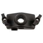 Black rotary trip mount bracket for fishing equipment.