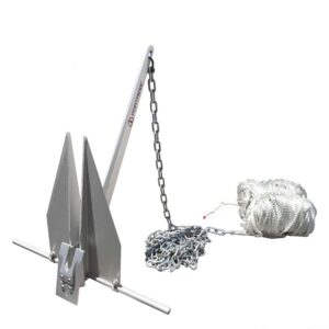 Boat anchor with chain and rope