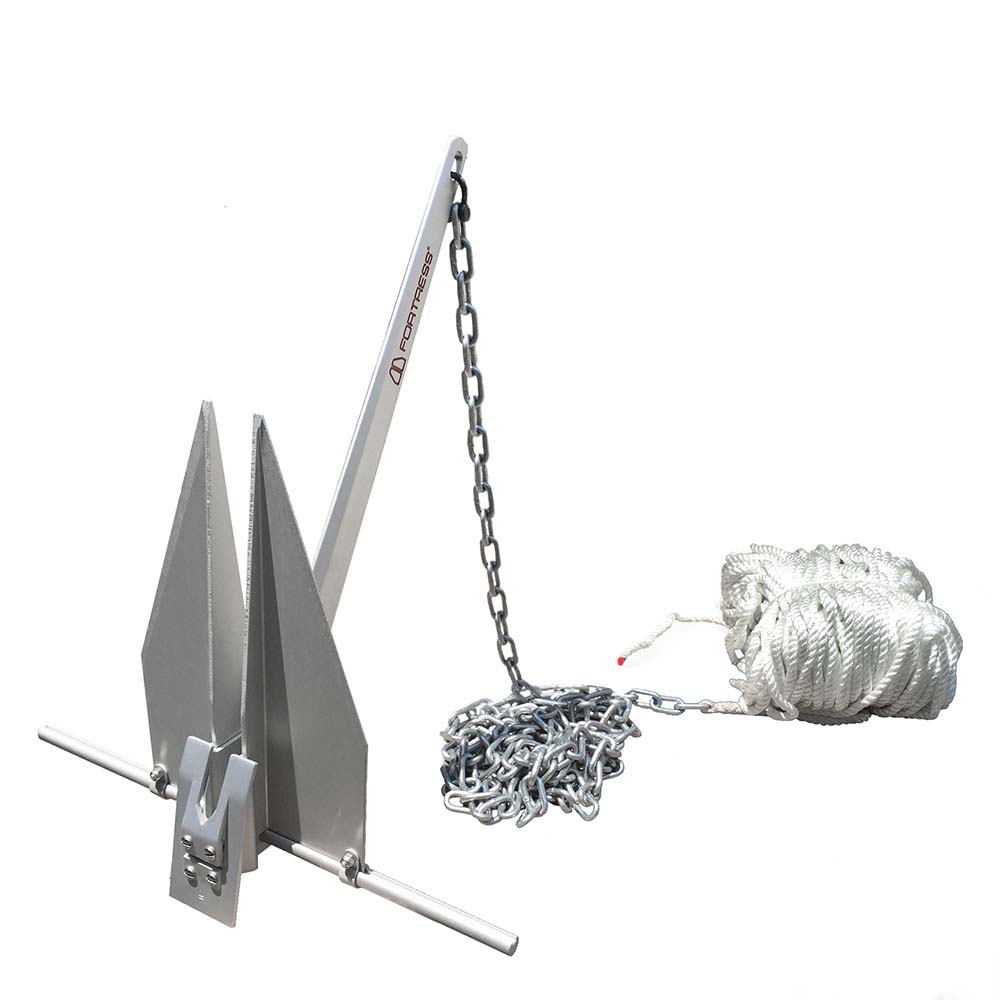 Boat anchor with chain and rope