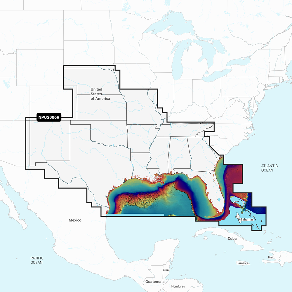 Map of Gulf of Mexico region and surroundings.