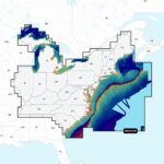 Northeast U.S. map showing bathymetric data.
