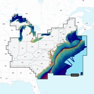Northeast U.S. map showing bathymetric data.