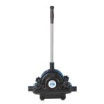 Manual bilge pump with handle, side view.