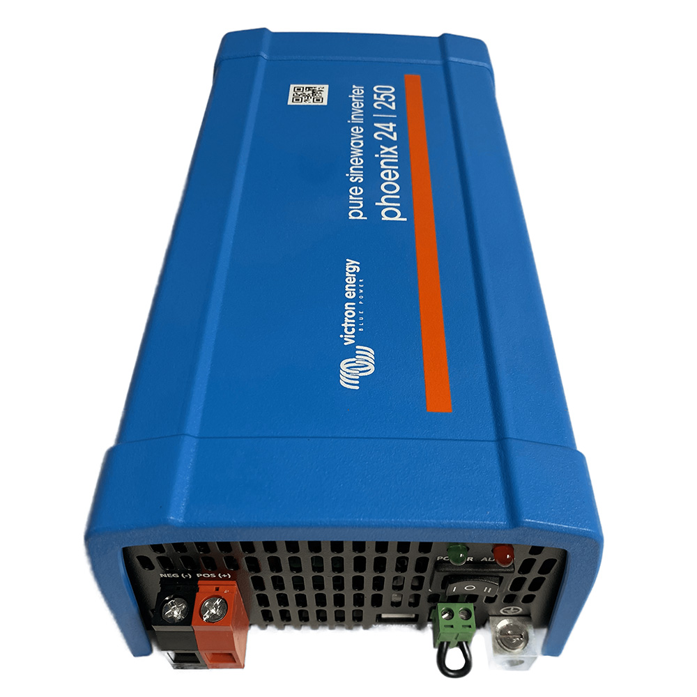 Blue Victron Energy Phoenix inverter 24/250 model.