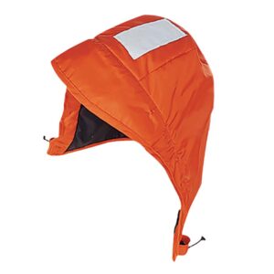 Orange protective hood with reflective patch