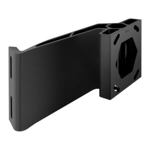Black metal mounting bracket hardware