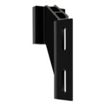 Black metal bracket with slotted holes