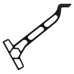 Metal bracket with hexagonal and rectangular cutouts