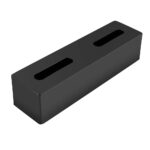 Black rectangular block with two oval slots
