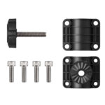 Black mounting bracket with screws and knob