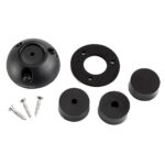 Boat deck seal components with screws.