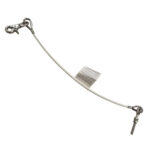 Safety cable with two metal hooks