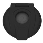 Black circular marine deck plate cover