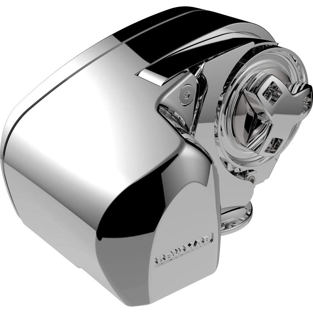 Silver motorcycle brake caliper close-up.