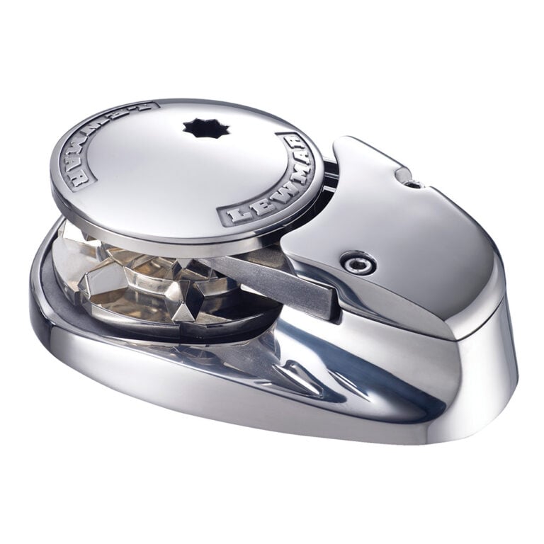 Chrome marine windlass for anchoring systems.
