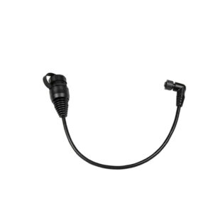 Black power cable with right-angle connector.
